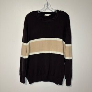 The Upside Color Block Knit Cotton Brown Crew Neck Sweater Women’s Sz M
